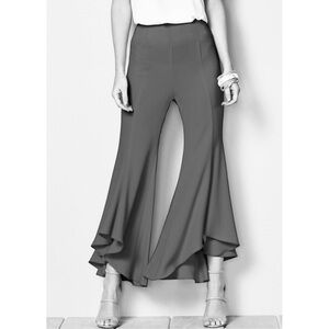 Ina Ruffle Flare Pants Gray